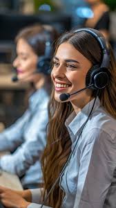 A customer service representative with a headset.